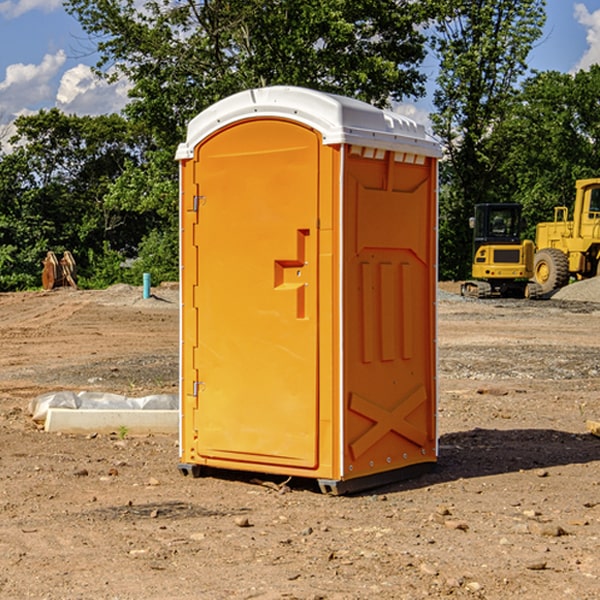 how often are the porta potties cleaned and serviced during a rental period in Hubbard Iowa